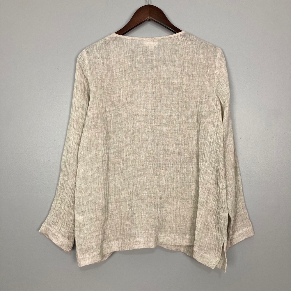J. Jill Lagenlook Linen Top Pure Jill Button Front - Picture 6 of 8
